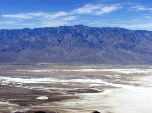 Looking from Dante's View across the Badwater Basin salt pan to Telescope Peak, 11,049 feet, at the top of the Panamint Mountains. Photo Credit: National Park Service.