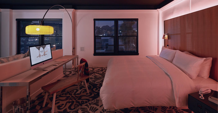 Room at Mama Shelter, Los Angeles. Credit: Mama Shelter.