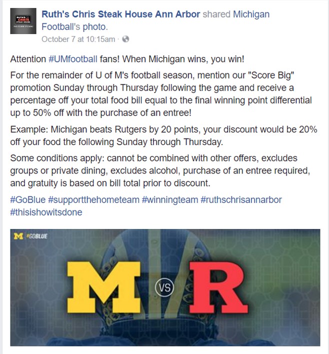 Facebook: Ruth's Chris Steak House - Ann Arbor, MI